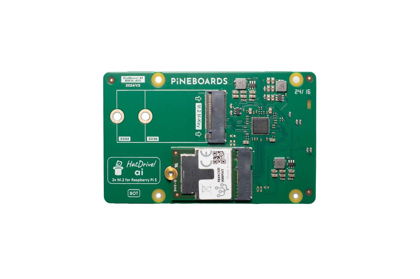 HatDrive! AI Coral Edge TPU Bundle (NVMe 2230,2242 GEN 2) for Raspberry Pi 5